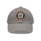 Brick University (Black Design Behind Bars) - Hat with Leather Patch (Round)
