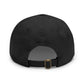 Brick University (Black Design Behind Bars) - Hat with Leather Patch (Round)
