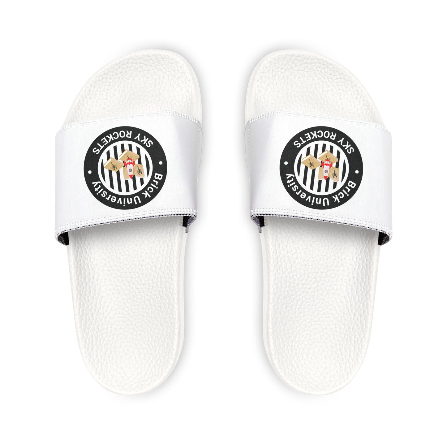 Brick University (Black-outside) - Slide Sandals — Removable‑Strap Slides