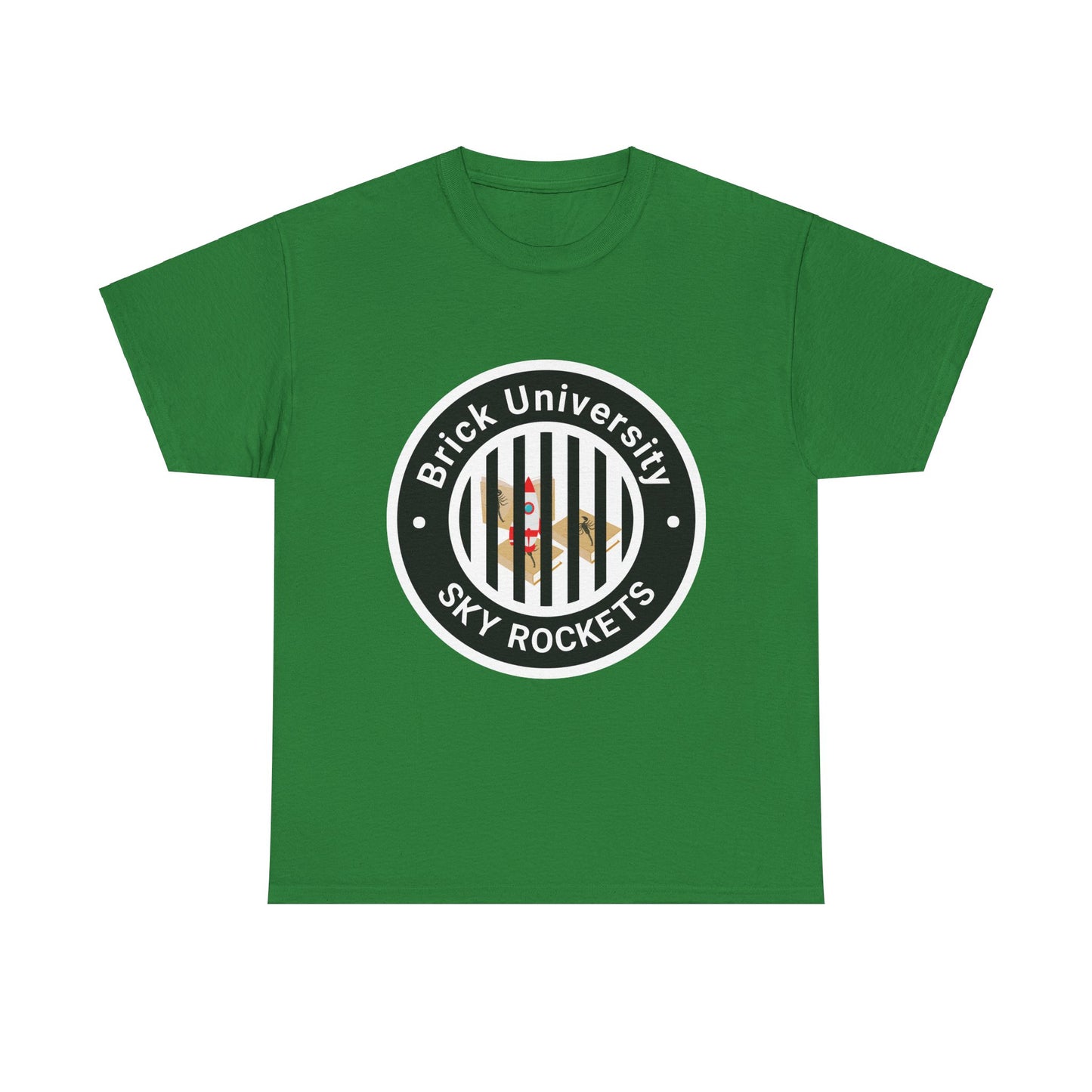 Brick University (Black Design Behind Bars) - Unisex Heavy Cotton Tee