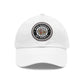 Brick University (Black Design Behind Bars) - Hat with Leather Patch (Round)