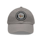 Brick University (Black Design Behind Bars) - Hat with Leather Patch (Round)
