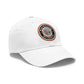 Brick University (Black Design Behind Bars) - Hat with Leather Patch (Round)