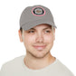 Brick University (Black Design Behind Bars) - Hat with Leather Patch (Round)