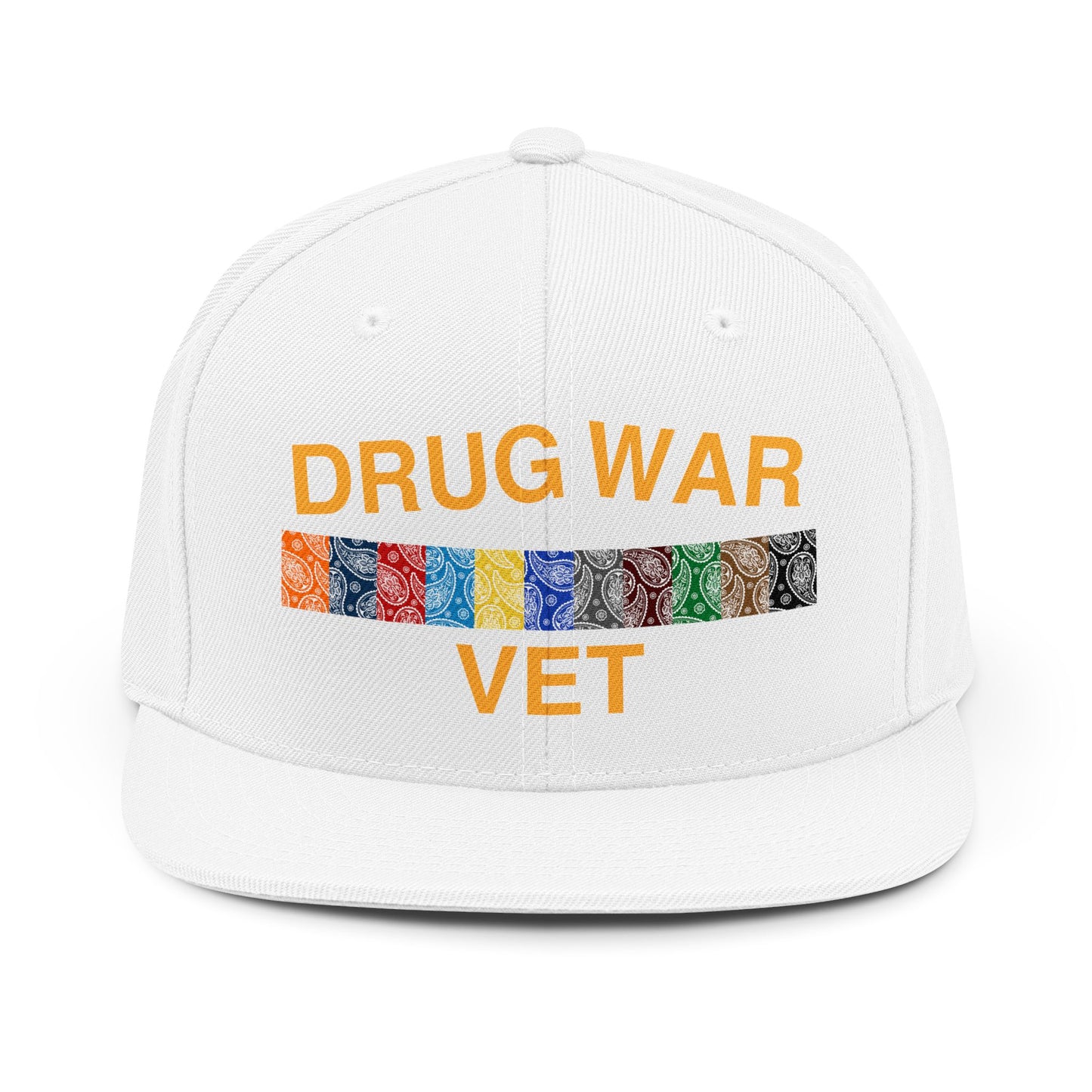 Drug War Vet Snapback Hat — Military Veteran Ribbon Cap
