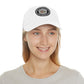 Brick University (Black Design Behind Bars) - Hat with Leather Patch (Round)