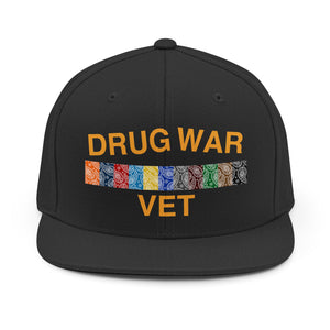 Drug War Vet Snapback Hat — Military Veteran Ribbon Cap