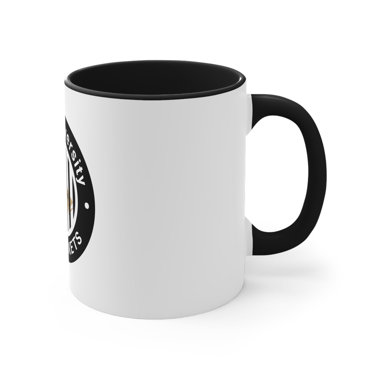 Brick University (Black Design Behind Bars) - Accent Coffee Mug, 11oz