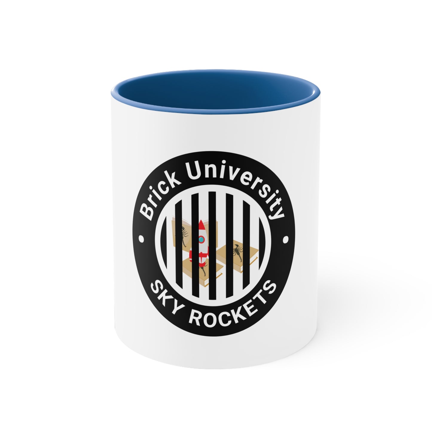Brick University (Black Design Behind Bars) - Accent Coffee Mug, 11oz