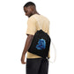 Wolf Playing Chess (Blue Team) - Organic cotton drawstring bag