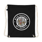 Brick University (Black Design Behind Bars) - Organic cotton drawstring bag